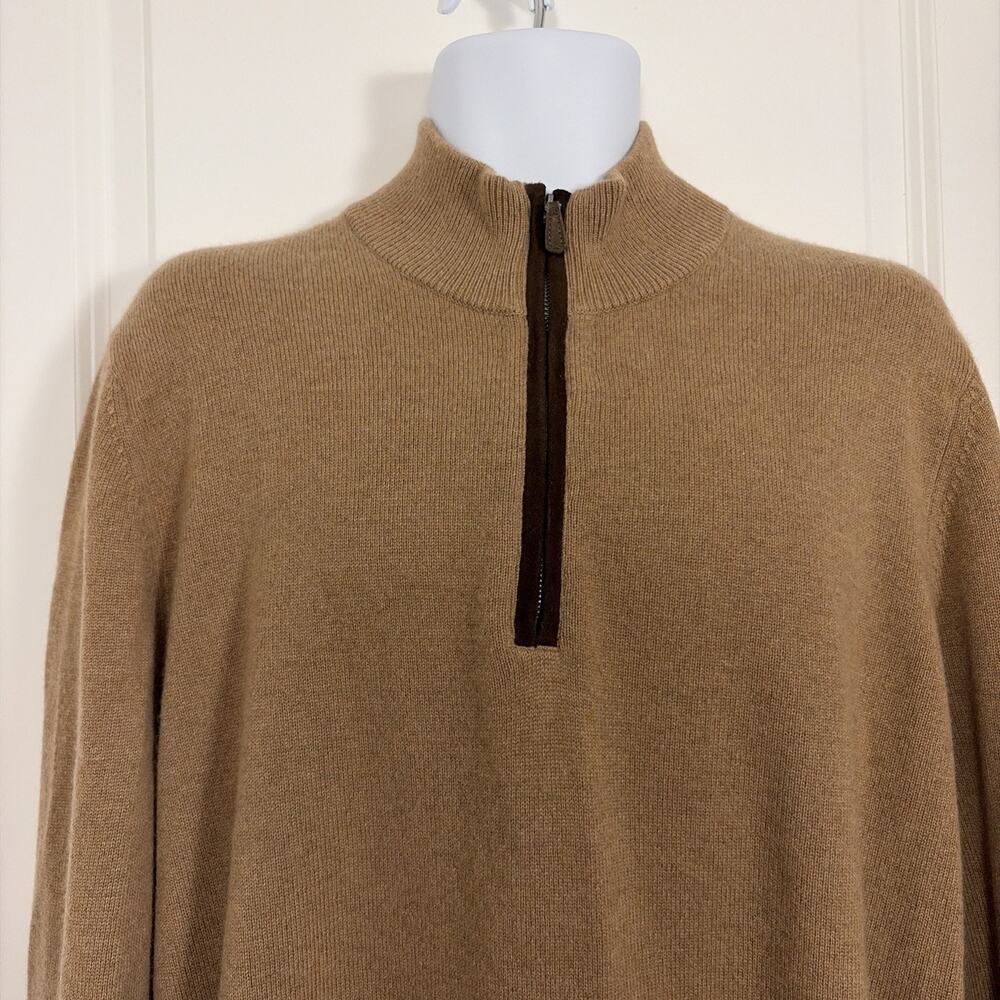 Brooks Brothers 3/4 Zip 3ply 100% Cashmere Scotland Sweater Xl - Picture 2 of 9